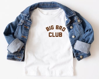 Big Bro Toddler Shirt, Big Bro Club Toddler Shirt, Natural Toddler Tee, Cute Vintage Kids Shirt, Natural Big Brother Toddler Tee, Big Bro