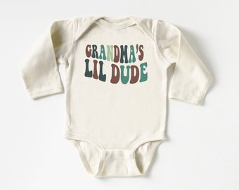 Grandma's Lil Dude Onesie®, I Love My Grandma Bodysuit, Cute Natural Baby Onesie®, Natural Baby Bodysuit, Grandma's Boy, Grandma's Girl