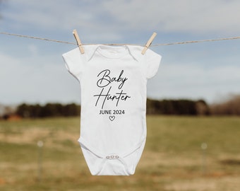 Zwangerschapsaankondiging Onesie®. Nieuwe moeder cadeau, nieuwe vader cadeau, baby cadeau, aangepaste Onesies®, zwangerschap onthullen, geslacht onthullen, zwangerschap cadeau