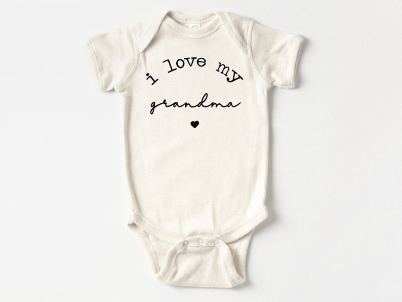 I Love My Grandma Baby Onesie®, Cute Grandma Bodysuit, Cute Grandmother Baby Announcement Gift
