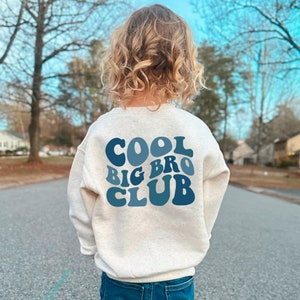 Cool Big Bro Club SweatShirt, Big Bro Sweatshirt, Toddler Tee, Big Brother Shirt, Big Brother Gift, Birth Announcement, Brother Gift image 2