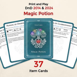 Cartas de Poções Mágicas - Cartas de Alquimia e Itens Consumíveis para RPG de Mesa 5e - Download Digital de Poker - Saque de Cura e Utilitário - Formatos A4 e Carta (EUA)