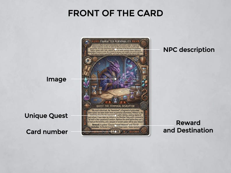 100 Dnd Quest and Character Cards Printable - NPC Adventure Hooks ...