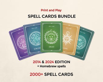 Megapaquete de cartas de hechizos para D&D