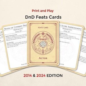 Feats Cards DnD 2014 and 2024
