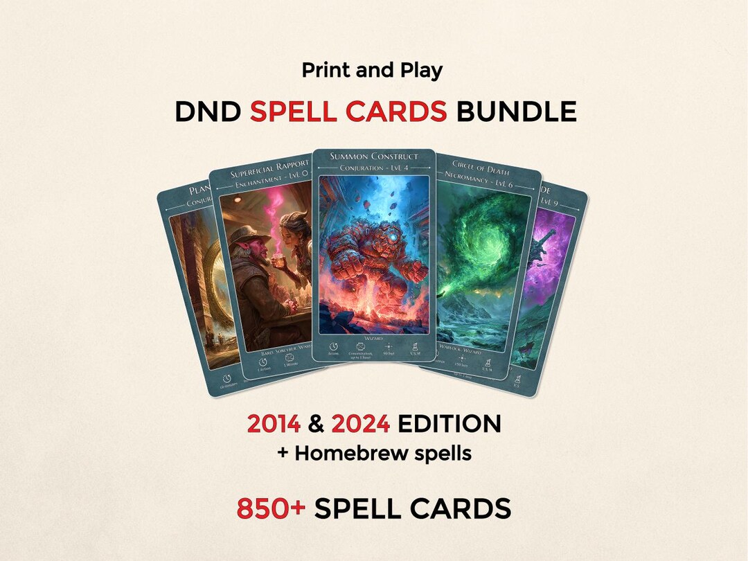 Illustrated Spell Cards Mega Bundle - Etsy