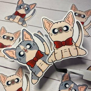 Sphynx Bow Tie Cats - Adesivo per gatti - Adesivo resistente all'acqua, Adesivo per laptop, Adesivo per bottiglia d'acqua