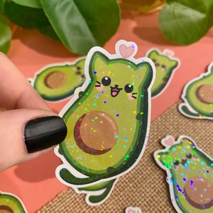 Discontinued - Avocato Sticker - Holographic Sticker, Water Resistant Sticker, Laptop Sticker, Water Bottle Sticker
