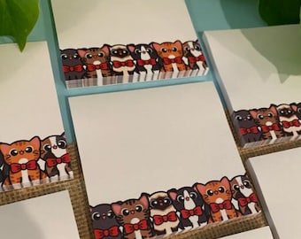 Bow Tie Cat Cute Sticky Note - Memo Pad - Stationery Gifts