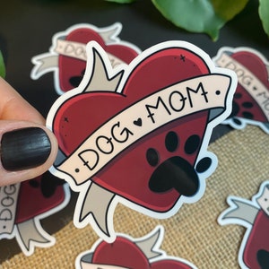 Adesivo tatuaggio mamma cane - Adesivo cane - Adesivo resistente all'acqua, Adesivo per laptop, Adesivo per bottiglia d'acqua