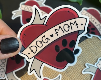 Hundmamma tatueringsklistermärke - Hundklistermärke - Vattentåligt klistermärke, Laptopklistermärke, Vattenflaskklistermärke