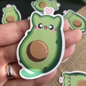 Avocado Cat Sticker - Vinyl Sticker Decal for Laptops, Water Bottles, Planners, & Journals