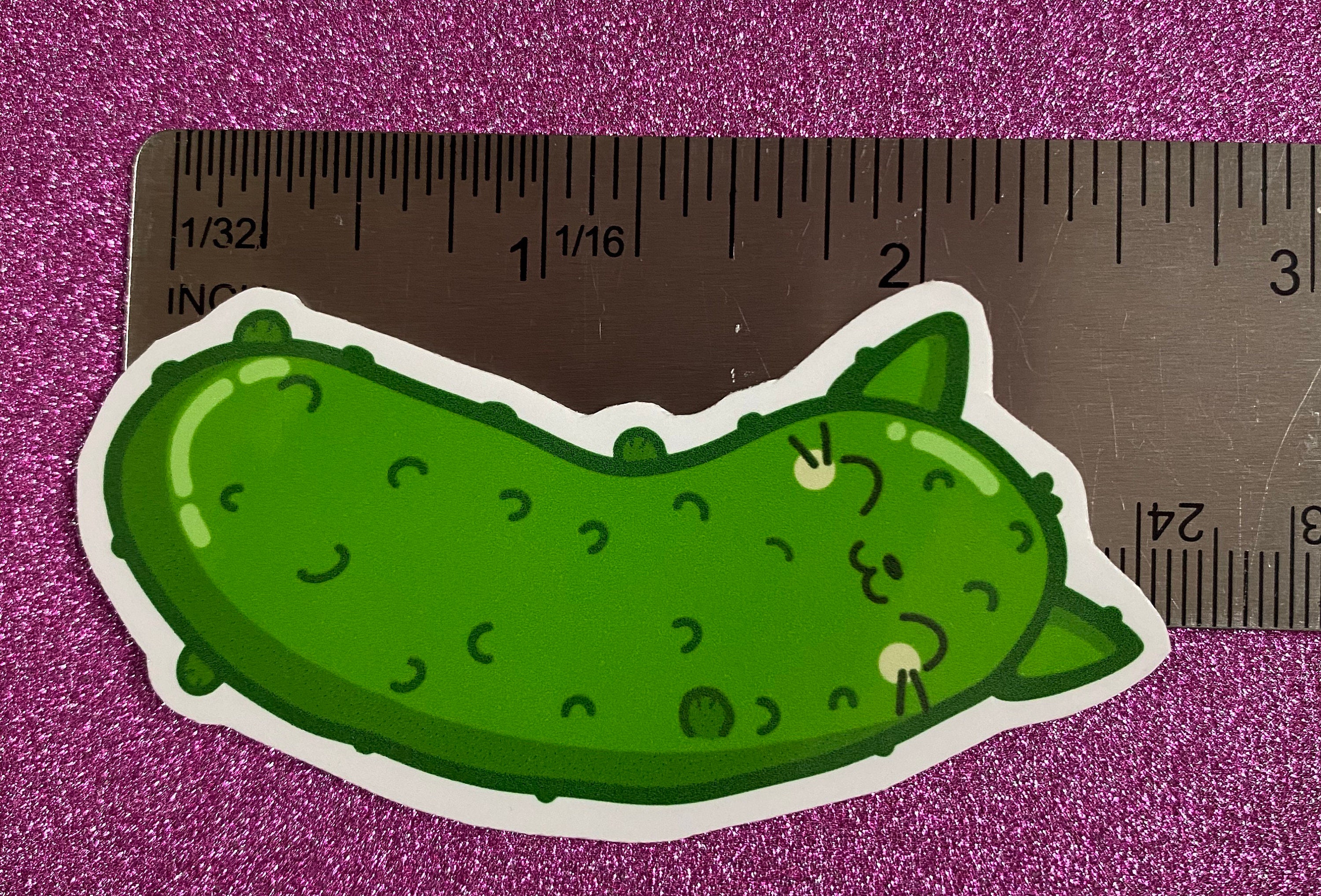 Pickle Cat Sticker Cat Stickers Glossy Sticker Water Etsy Australia
