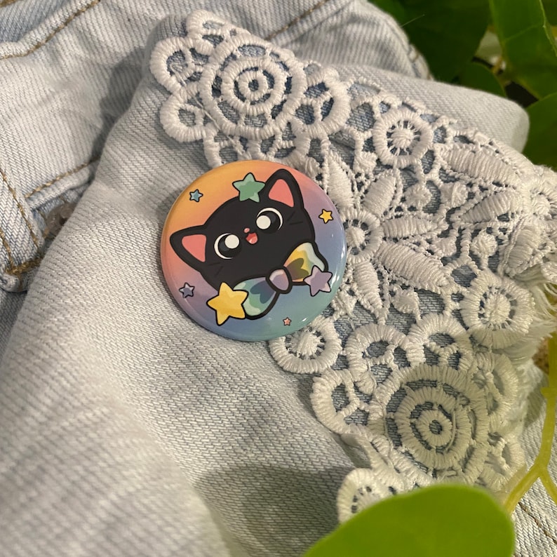 Best Cat Logo Cat Button - 1.5 Inch Button - Cat Pin, Cat Button, Lapel ...