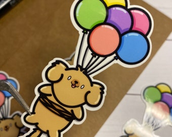 Balloon Golden Retriever Pup - Dog Sticker - Vinyl Sticker Decal for Laptops, Water Bottles, Planners, & Journals