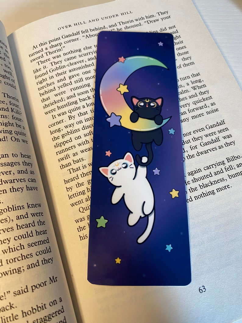 Moon Kitty Bookmark Cat Bookmark Gifts for Cat Lovers Etsy