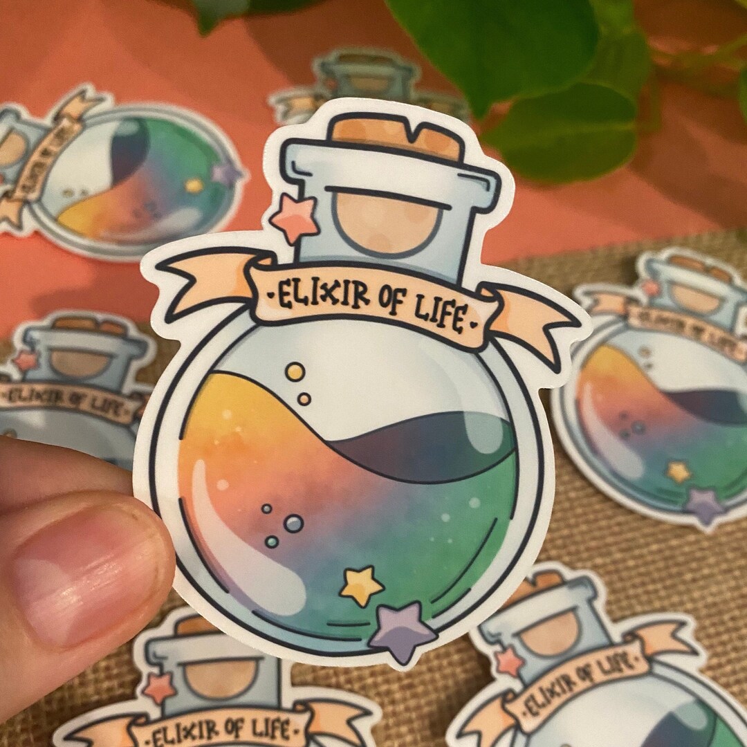 Elixir Brew Sticker Elixir of Life Potion Sticker - Gaming Sticker - Vinyl Sticker Decal ...