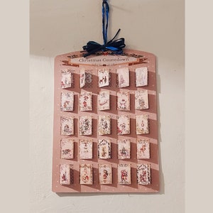 Christmas Vintage Advent Calendar, Countdown, Junk Journal Kit, Digital Download, Printable, Simple