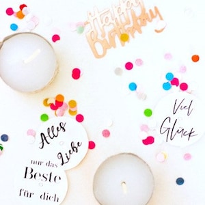 Tealight message I Lucky light I Magic tealight I DIY gift I Birthday candle I Birthday table decoration I Happy Birthday