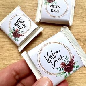 Wedding I Confirmation I Baptism I Banderole "Thank you" for mini chocolate I Ritter Sport Banderole I Guest gift I Say thank you I DIY Thank you