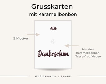 Grußkarten Set zum Ausdrucken I A5 I Danke I Dankeskarte I witzige Dankeskarte I Danke sagen I riesen Dankeschön I süße Grüße