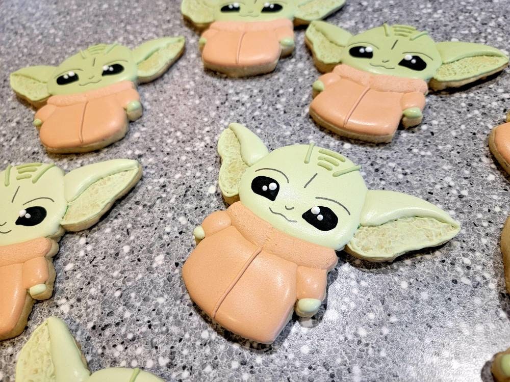Grogu Baby Yoda Sugar Cookies. 1 dozen decorated cookies. Etsy