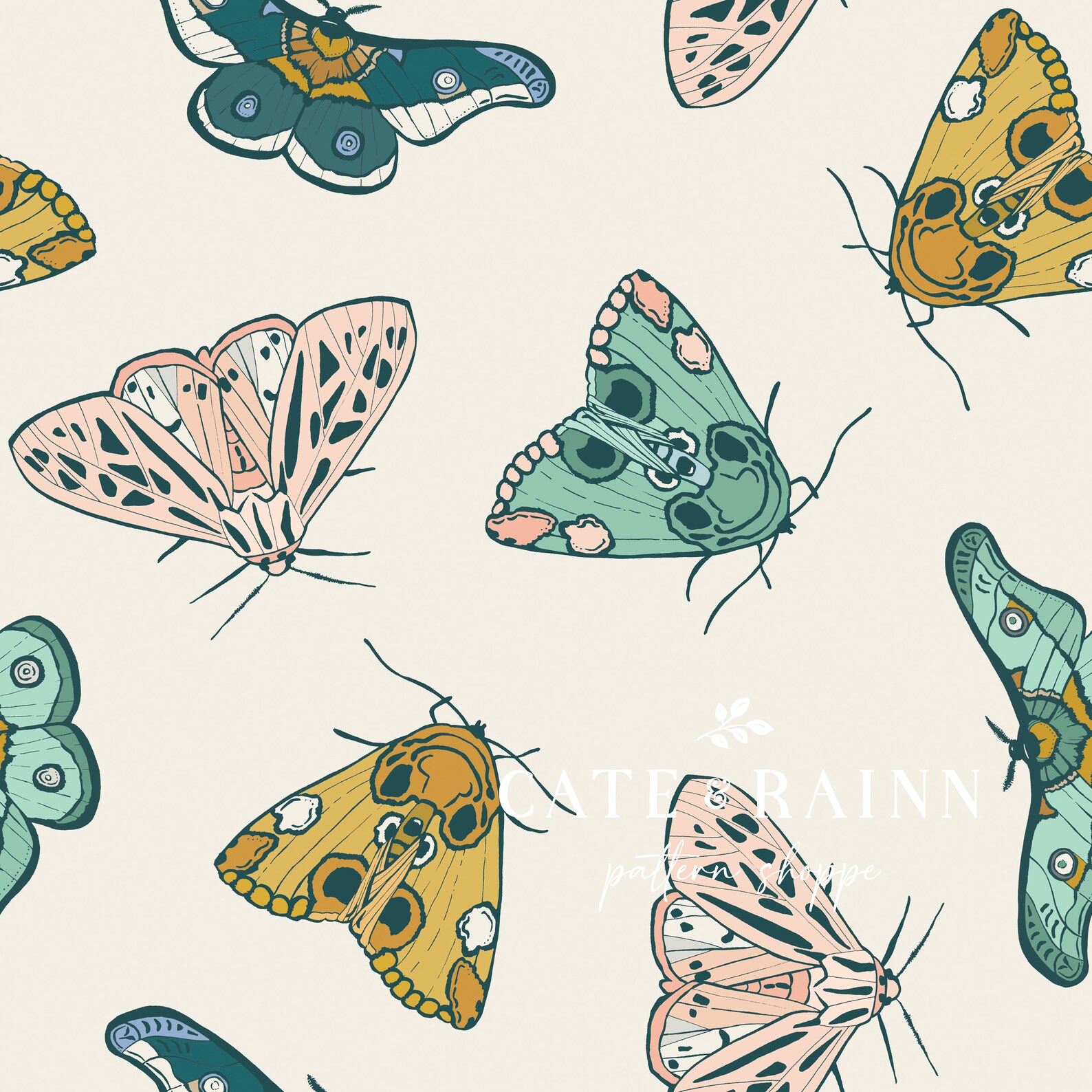 Boho Moth Pattern Moths Art Seamless Pattern Repeat Pattern - Etsy UK