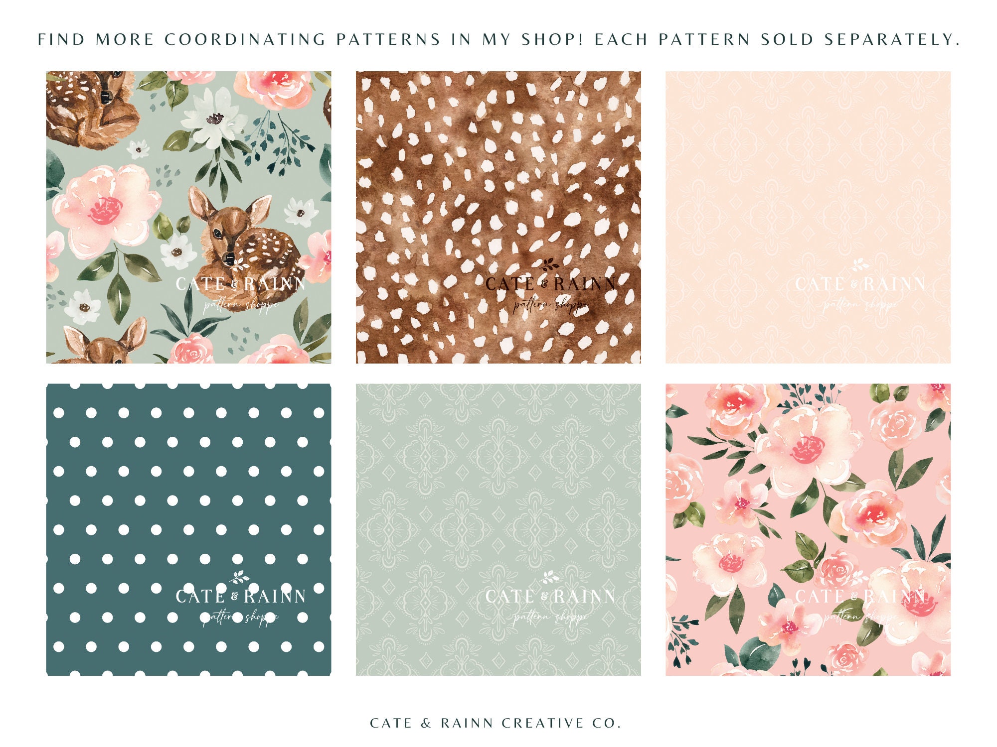 Mint Green Deer Spots Seamless Pattern Mint Blue Fawn Fur Etsy