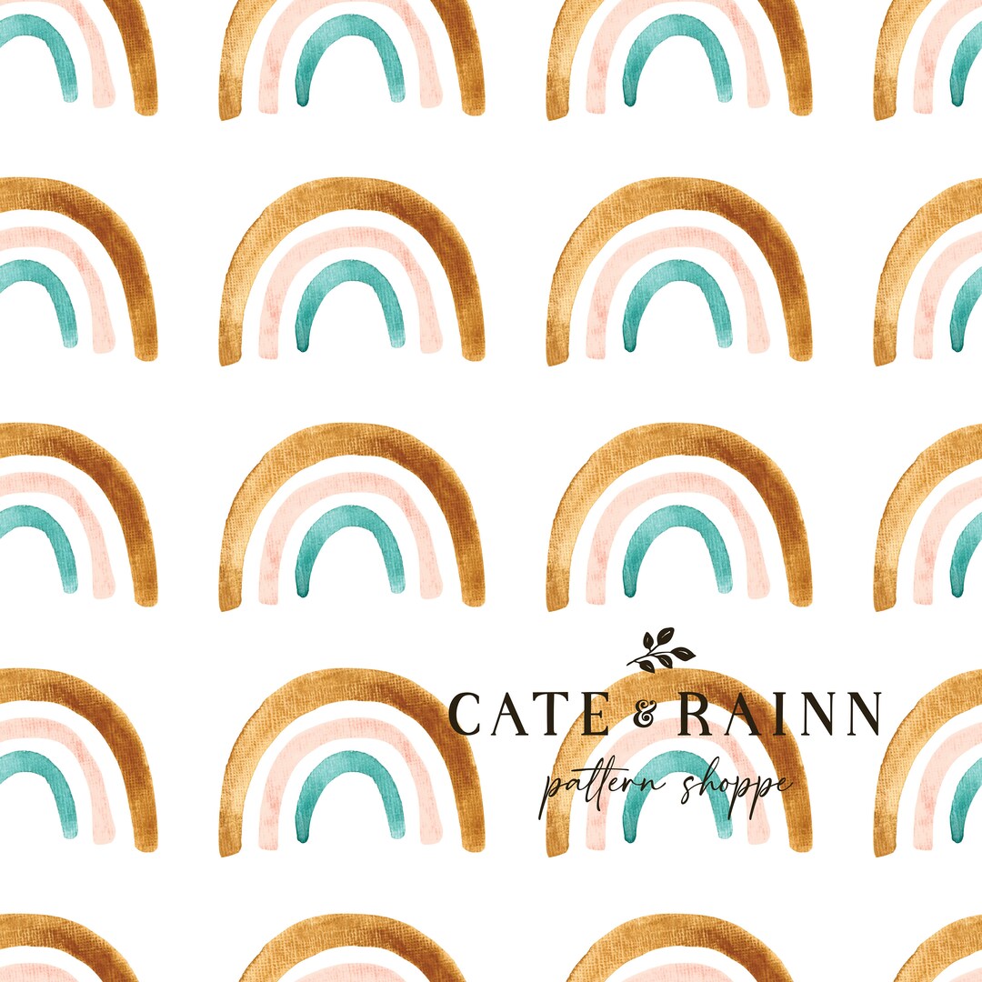 Watercolor Rainbow Seamless Pattern, Boho Rainbow Digital Pattern for ...