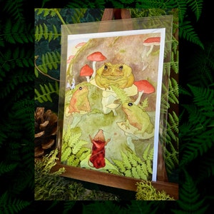Carte vierge du Conseil des crapauds ~ Crapaud fée champignon forestier lunatique carte créatures fougère forêt creuse Glen souris illustration pour enfants