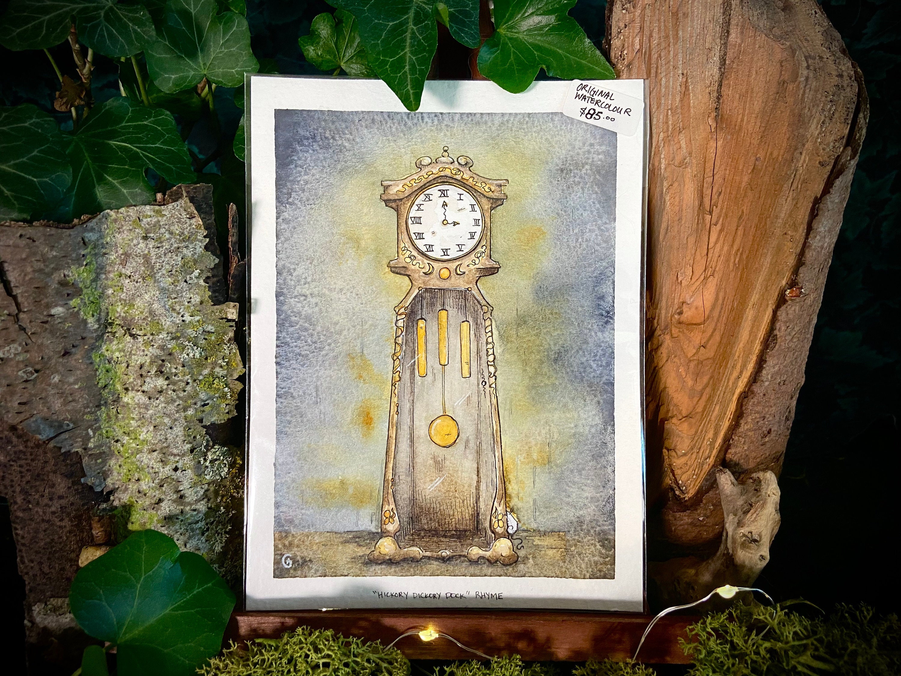 Hickory Dickory Dock Original Watercolor Painting Nursery Rhyme ...