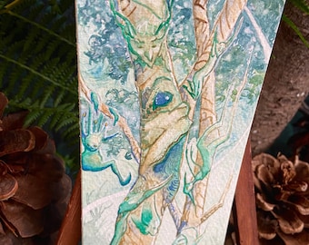 インドネシアの妖精のオリジナル水彩画〜夢にインスパイアされたアート