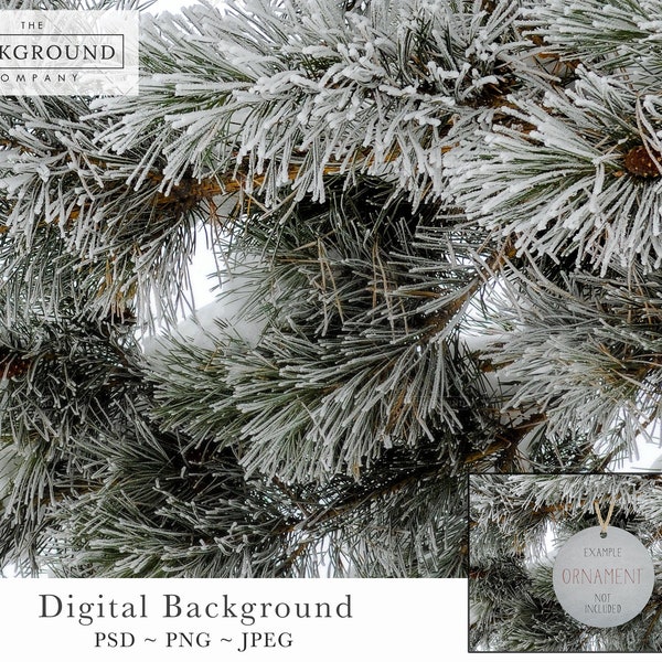 Christmas Tree Mockup | Christmas Tree Background | Ornament Background | Snowy Pine Tree Background | Christmas Tree Background Mock up