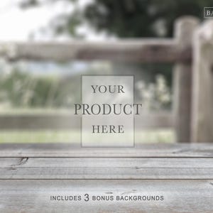 Farm Background Mockup | Farmhouse Outdoor Table Mockup | Wooden Table Mockup | Homesteading Background | Cottage core Product Background