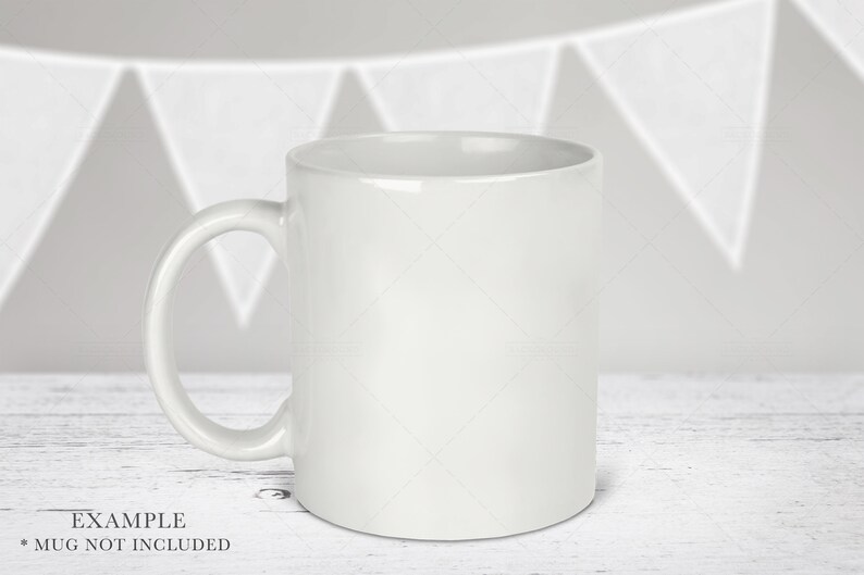 May include: A plain white ceramic mug with a smooth, glossy finish and a curved handle on the left side. The mug features a cylindrical body with a wide opening at the top and a flat base, designed for holding hot or cold beverages in a simple style.