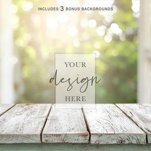 4 Outdoor Mockup Hintergründe | Unscharfe Frühlings- und Sommergartenszenen für digitale Produktmockups (Digitaler Download 4500x3000px JPEGs)