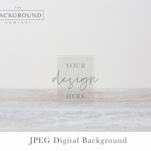 May include: A white wood background with a gray text overlay that says "THE BACKGROUND COMPANY" and "YOUR design HERE".  JPEG Digital Background.