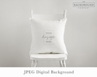 Square Pillow Mockup | Square Throw Pillow Mock up | White Pillow Mockup | Simple Throw Pillow Mockup | Square Cushion Mockup | Rustic