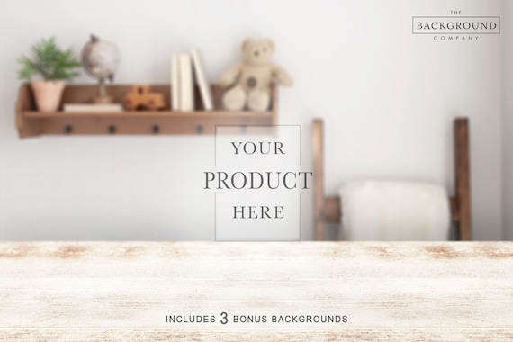 Boys Room Background Mockup | Nursery Background Mockup | Baby's Room Background | Neutral Colour Kids Room Mockup | Brown Wooden Furniture