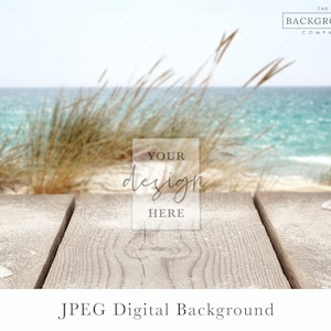 Beach Background Mockup | Summer Background Mock up | Boardwalk Background | Ocean Background | Vacation Background | For Product Mockups