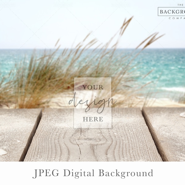 Beach Background Mockup | Summer Background Mock up | Boardwalk Background | Ocean Background | Vacation Background | For Product Mockups