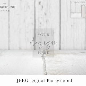 Rustic White Wood Background Mockup | Empty Wooden Table Background | Blank Wood Background For Product Mockup Display | Product Background