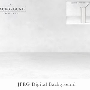 Pode incluir: Um fundo digital branco texturizado com um degradê sutil. O fundo é ideal para fotografia de produtos e maquetes. O texto "THE BACKGROUND COMPANY" está na parte superior da imagem, e o texto "JPEG Digital Background" está na parte inferior da imagem.