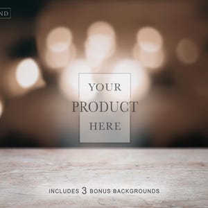 Bar Counter Top Background Mockup | Restaurant Background | Bar Backdrop For Product Mock up | Night Time Scene | Light Bokeh | Nightclub
