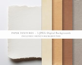 5 Paper Texture Backgrounds | Digital Handmade Paper Textures
