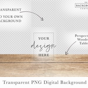 Customizable Background Table Mockup | Brown Wood Tabletop Mockup | Transparent Background Mockup | Mockup Table With Empty Background