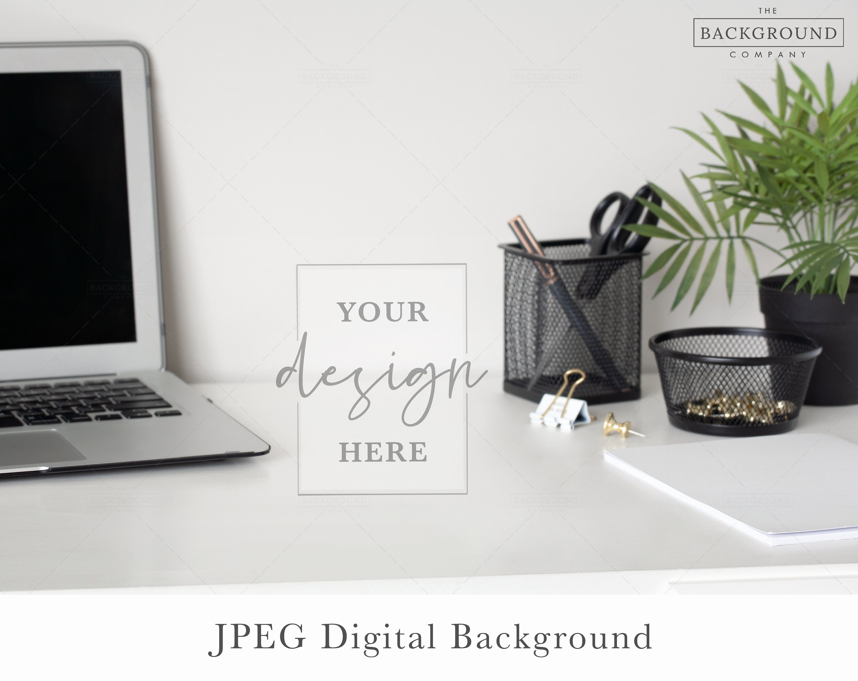 Modern White and Black Desk Mockup | Table Background Mockup | Office Desk Background | Table Top Stock Photo | Desk Close Up | Desk Mock up