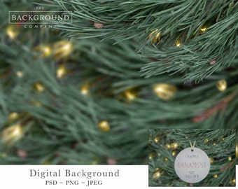 Christmas Tree Background Mockup | Christmas Product Mockup Background | Pine Tree Background | Christmas Background For Tree Ornament