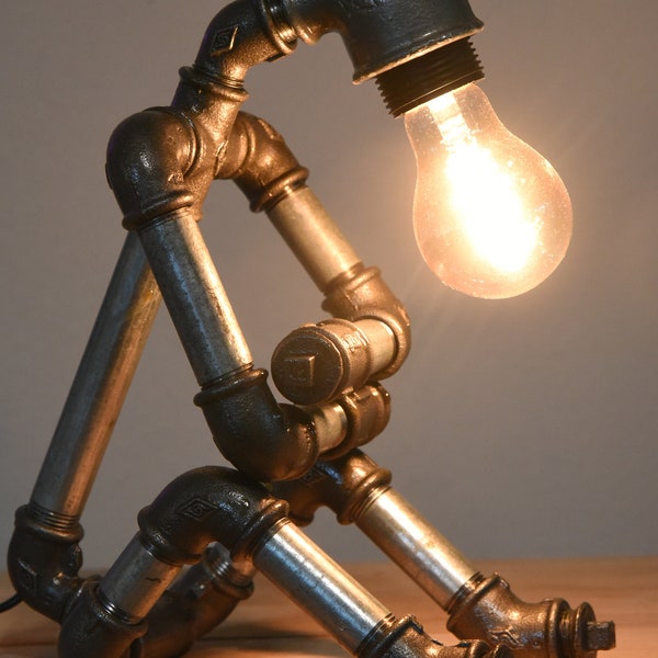 Lampe extravagante en fonte, fer malléable, style vintage, rustique, rétro, steampunk, industriel