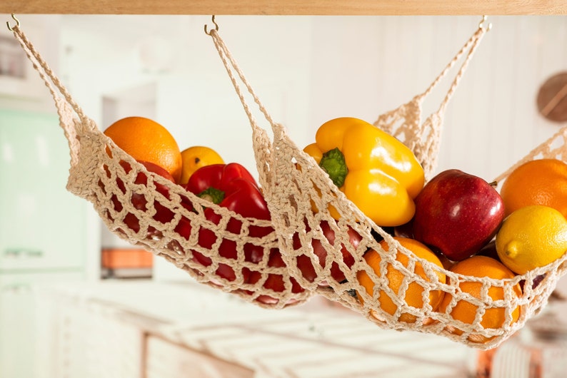 2pack Hanging Fruit Hammock Under 2 Unravel Proof Etsy
